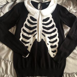 Iron First Ribcage Wednesday Collar Sweater